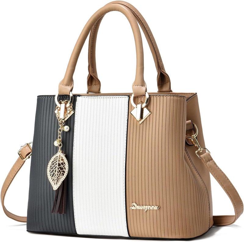 SiMYEER Purses and Handbags for Women Leather Tote Shoulder Bag Medium Satchel Purse Top Handle Bags for Ladies - Image 1